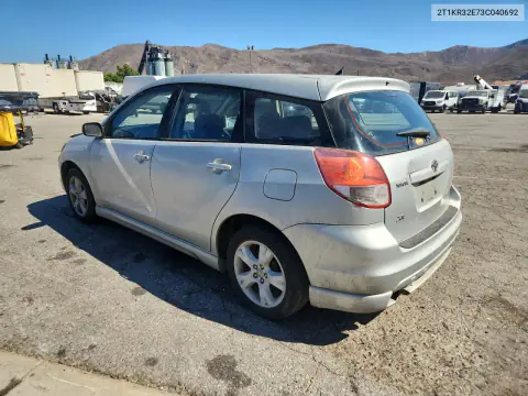 2003 Toyota Matrix Xr VIN 2T1KR32E73C040692 фото 2