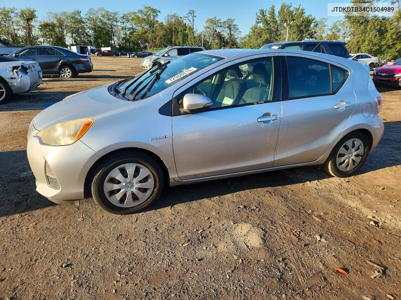 JTDKDTB34C1504989 Toyota Prius C 2012 — повреждение Мелкие вмятины и царапины, фото до ремонта