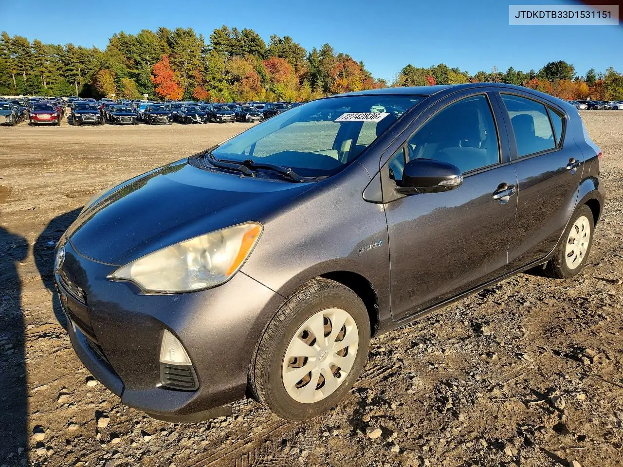 JTDKDTB33D1531151 Toyota Prius C 2013 — повреждение Задняя часть, фото до ремонта
