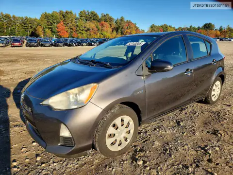 JTDKDTB33D1531151 — 2013 Toyota Prius C, Задняя часть, фото до ремонта