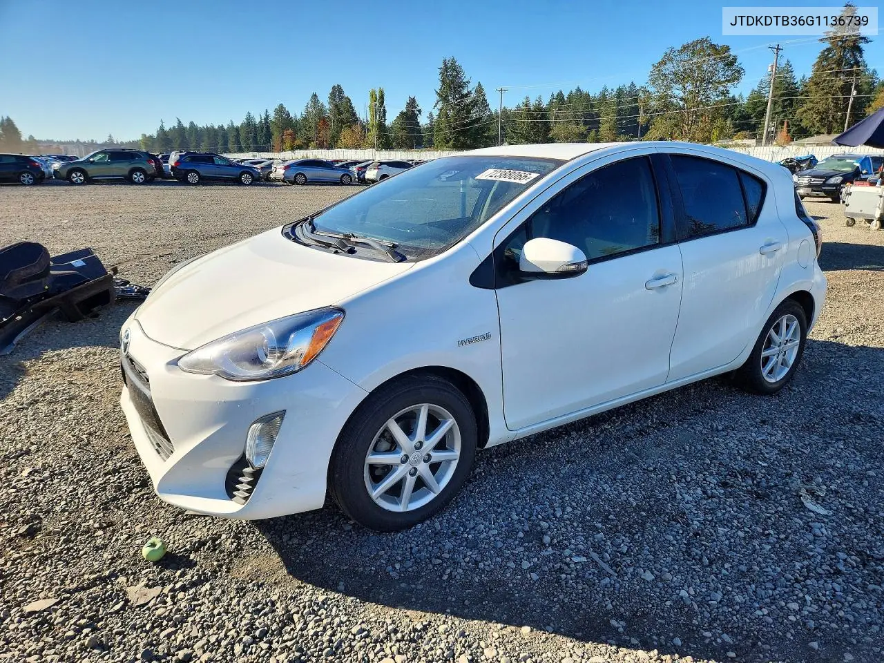 2016 Toyota Prius C Three VIN JTDKDTB36G1136739 фото 1