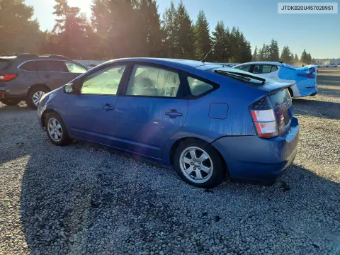 2005 Toyota Prius Base VIN JTDKB20U457028951 фото 2
