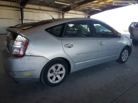 2006 Toyota Prius Base VIN JTDKB20U267071122 фото 3