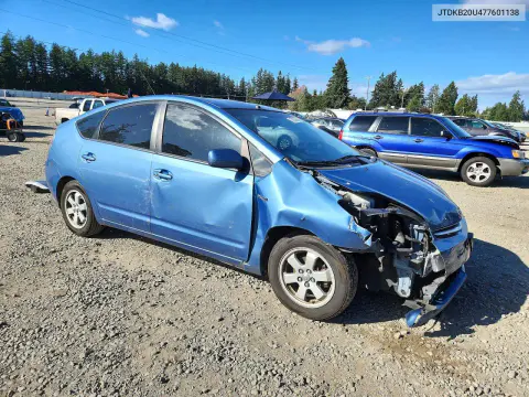 2007 Toyota Prius Base VIN JTDKB20U477601138 фото 4