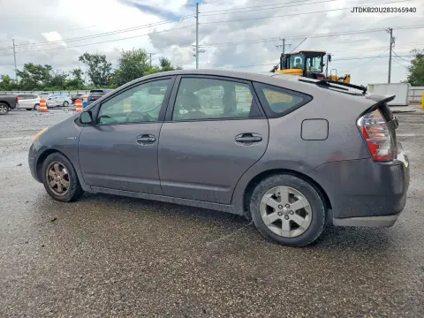 2008 Toyota Prius Base VIN JTDKB20U283365940 фото 2