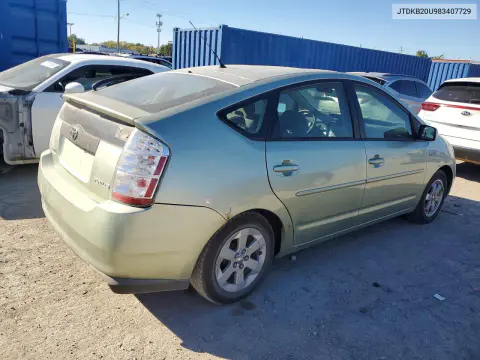 2008 Toyota Prius Base VIN JTDKB20U983407729 фото 3
