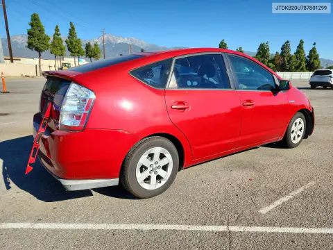 2008 Toyota Prius Base VIN JTDKB20U787801299 фото 3