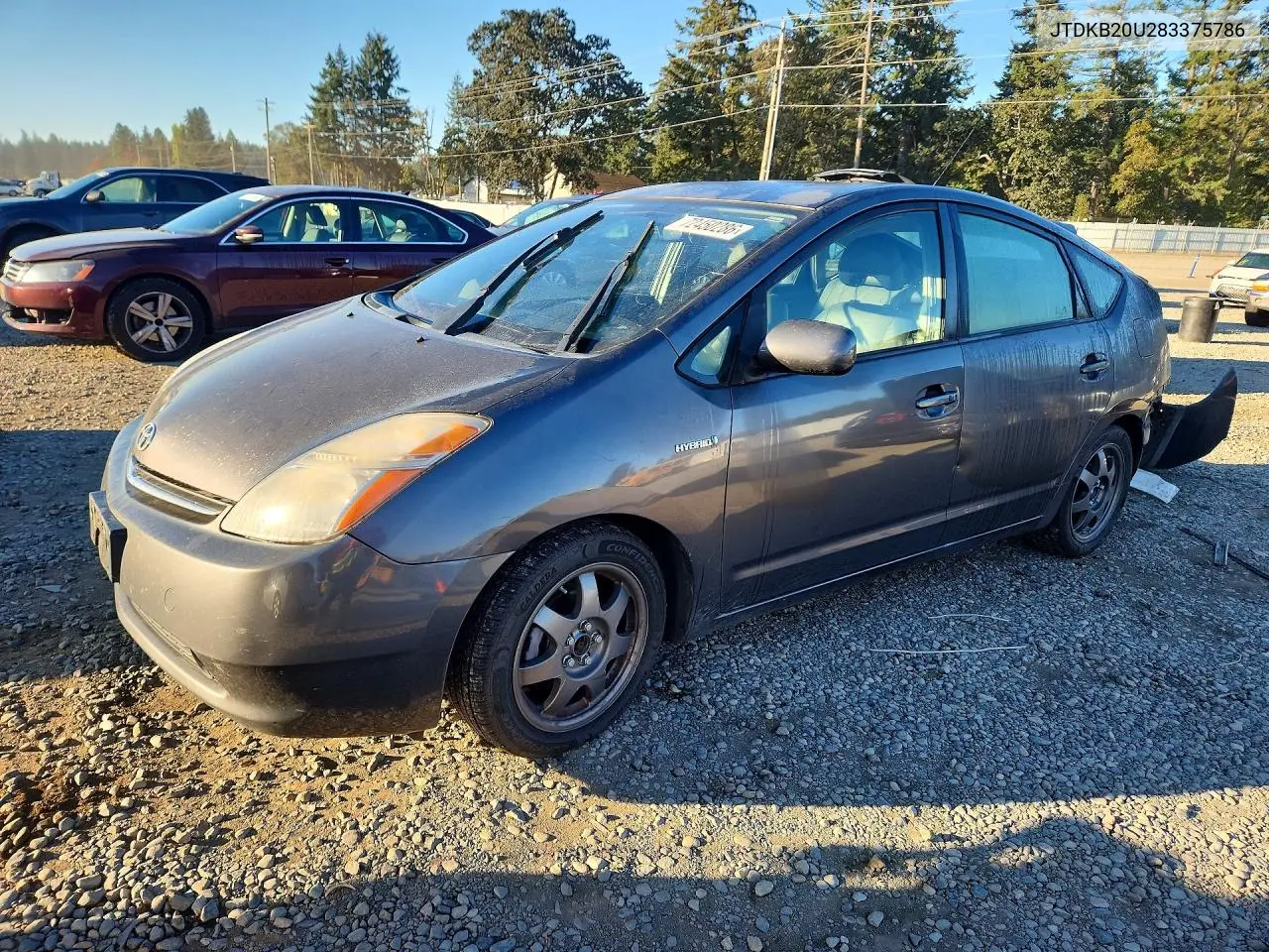 2008 Toyota Prius Touring VIN JTDKB20U283375786 фото 1