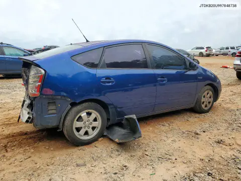2009 Toyota Prius Base VIN JTDKB20U997848738 фото 3