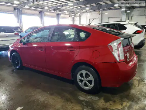 JTDKN3DU3D5683703 — 2013 Toyota Prius, фото 2 с аукциона Copart, Сторона