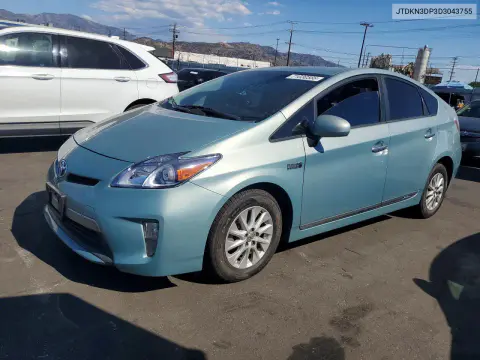 JTDKN3DP3D3043755 — 2013 Toyota Prius, Сторона, фото до ремонта