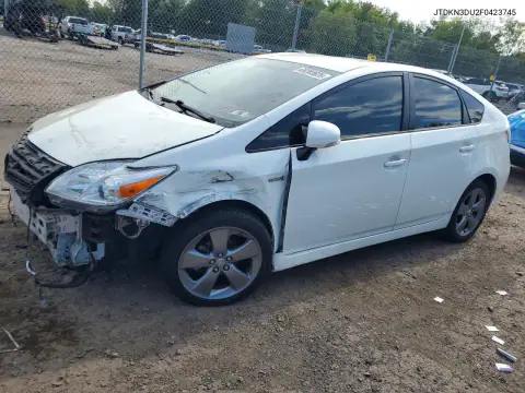 JTDKN3DU2F0423745 — 2015 Toyota Prius, Передняя часть, фото до ремонта