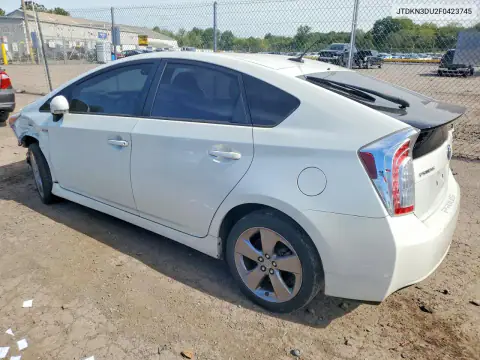 JTDKN3DU2F0423745 — 2015 Toyota Prius, фото 2 с аукциона Copart, Передняя часть