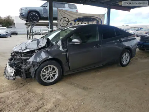 JTDKBRFU7H3548735 — 2017 Toyota Prius, Передняя часть, фото до ремонта