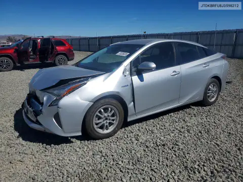 JTDKBRFU8J3598212 — 2018 Toyota Prius, Передняя часть, фото до ремонта
