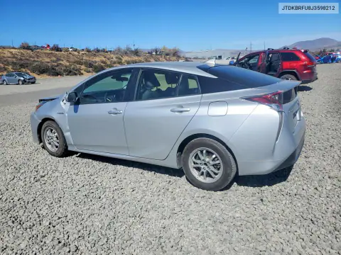 JTDKBRFU8J3598212 — 2018 Toyota Prius, фото 2 с аукциона Copart, Передняя часть