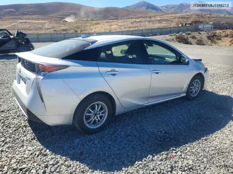 JTDKBRFU8J3598212 — 2018 Toyota Prius, фото 3 с аукциона Copart, Передняя часть