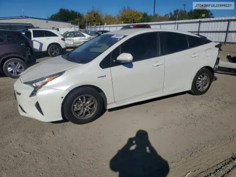 JTDKBRFU6J3599231 — 2018 Toyota Prius, Задняя часть, фото до ремонта