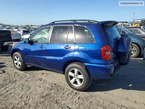2004 Toyota Rav4 Base VIN JTEGD20V040024178 фото 2