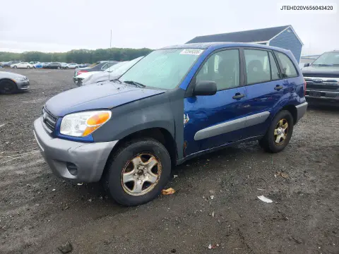 JTEHD20V656043420 — 2005 Toyota RAV4, Задняя часть, фото до ремонта