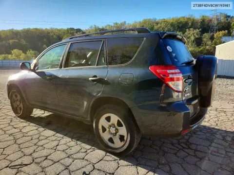 2012 Toyota Rav4 Base VIN 2T3BF4DV8CW195981 фото 2