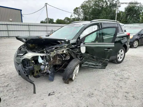 2T3WFREV5DW068863 — 2013 Toyota RAV4, Передняя часть, фото до ремонта
