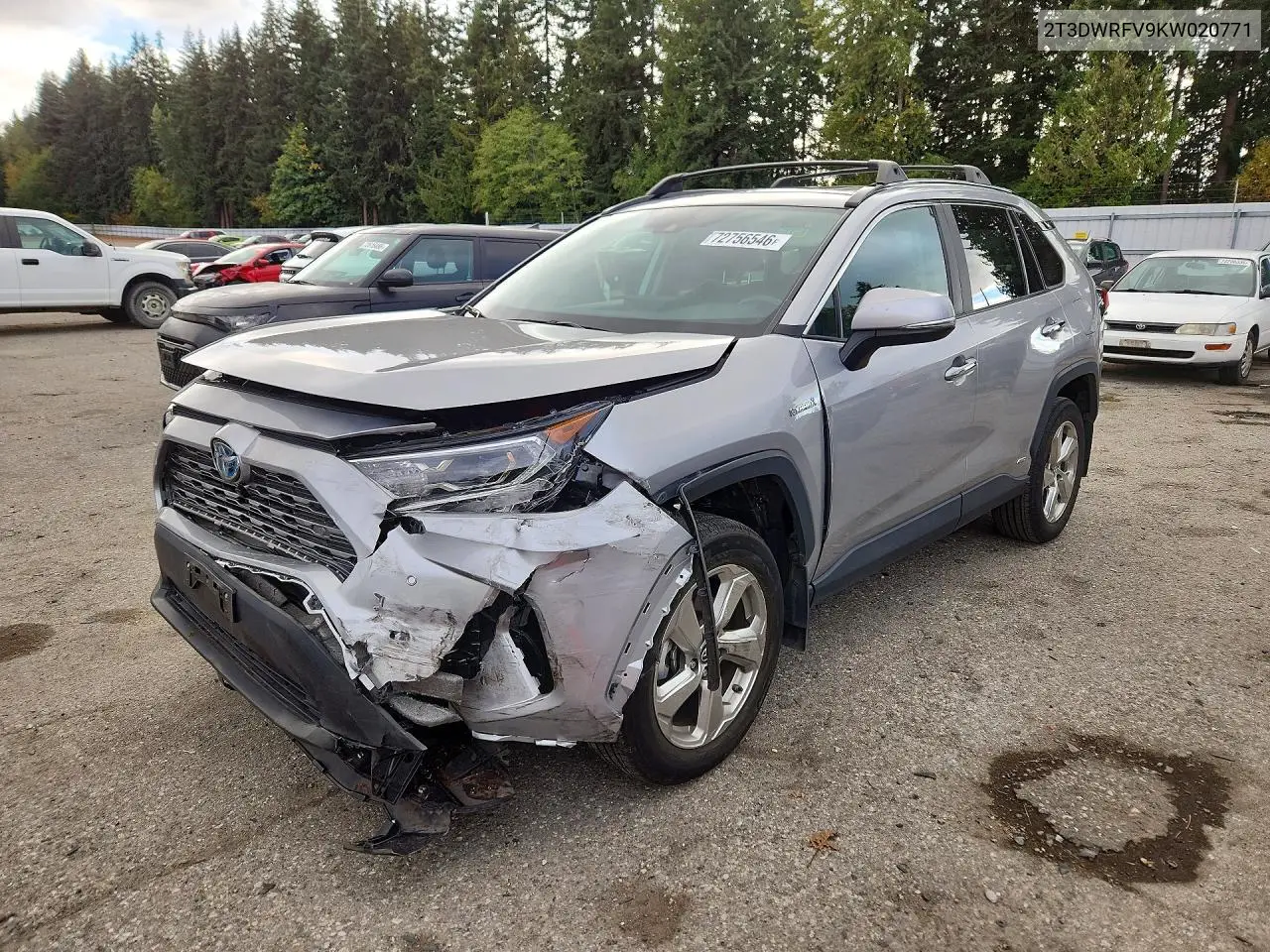 2019 Toyota Rav4 Limited VIN 2T3DWRFV9KW020771 фото 1