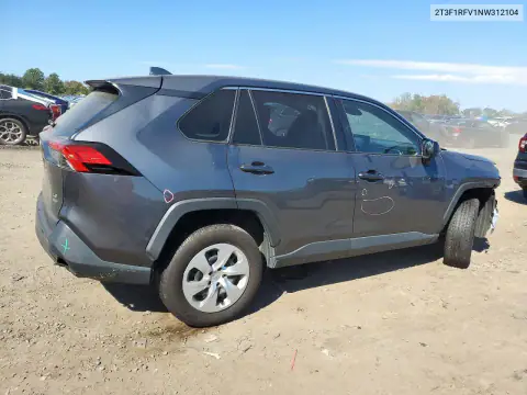 2T3F1RFV1NW312104 — 2022 Toyota RAV4, фото 3 с аукциона Copart, Передняя часть