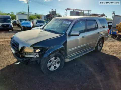 5TDZT34A71S013278 — 2001 Toyota Sequoia, Передняя часть, фото до ремонта