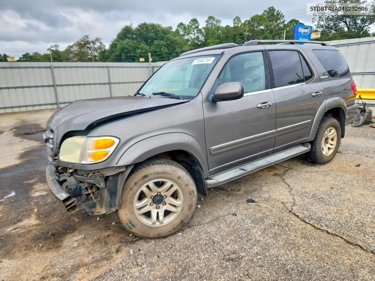 2004 Toyota Sequoia Limited VIN 5TDBT48A04S232606 фото 1