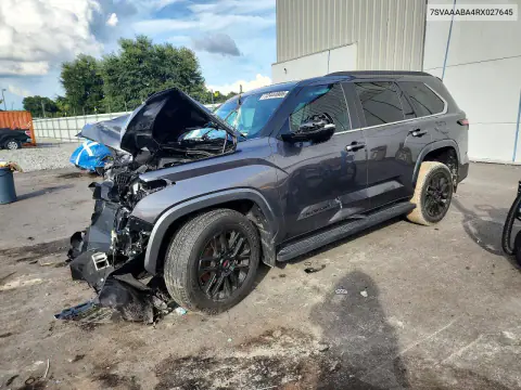 7SVAAABA4RX027645 — 2024 Toyota Sequoia, Передняя часть, фото до ремонта