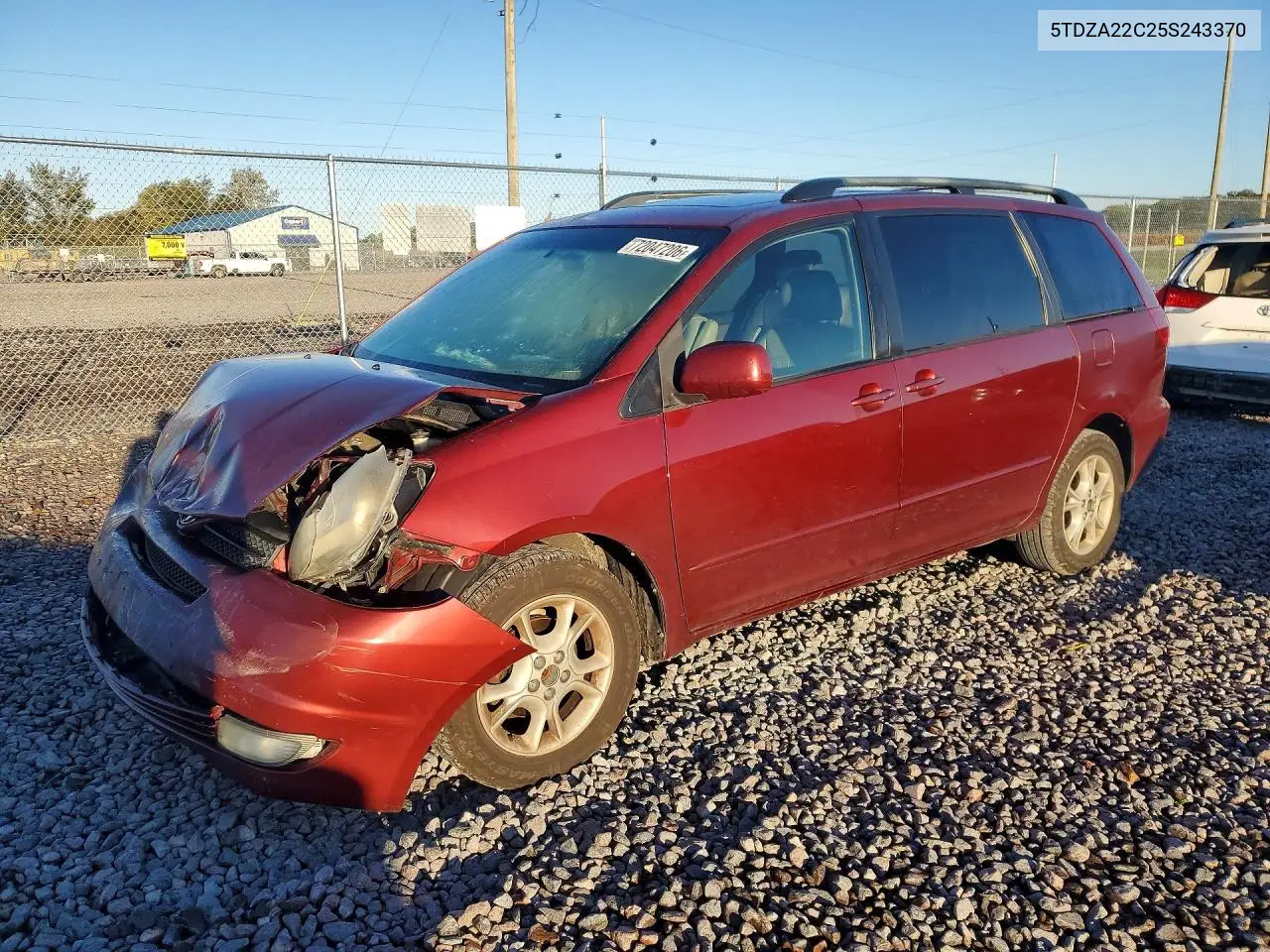 2005 Toyota Sienna Xle 7 Passenger VIN 5TDZA22C25S243370 фото 1