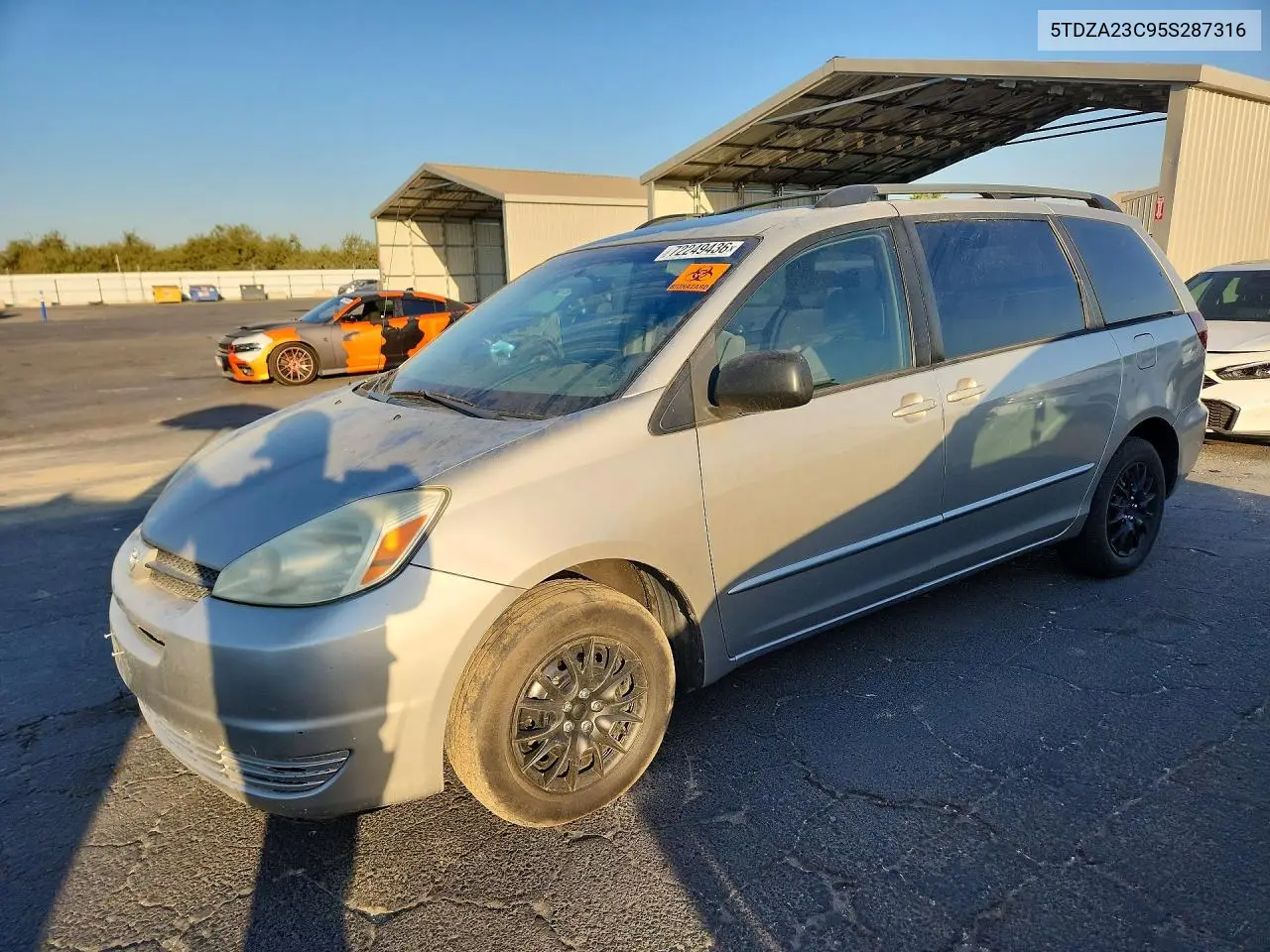 2005 Toyota Sienna Ce 7 Passenger VIN 5TDZA23C95S287316 фото 1