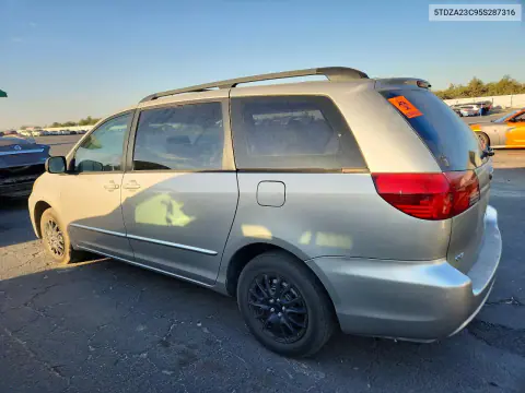 2005 Toyota Sienna Ce 7 Passenger VIN 5TDZA23C95S287316 фото 2