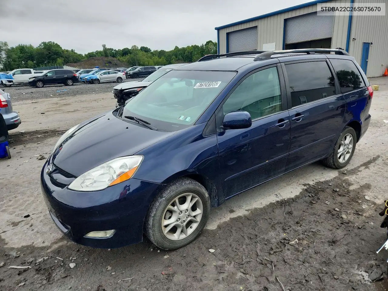 2006 Toyota Sienna Xle 7 Passenger VIN 5TDBA22C26S075670 фото 1
