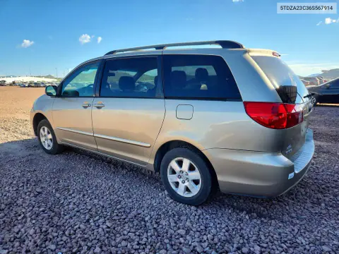 2006 Toyota Sienna Ce VIN 5TDZA23C36S567914 фото 2