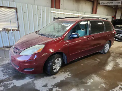 5TDZA23CX6S567389 — 2006 Toyota Sienna, Сторона, фото до ремонта