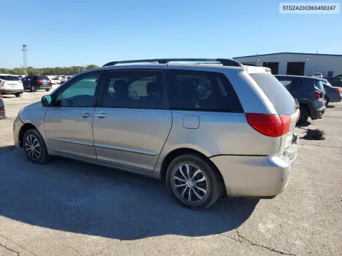2006 Toyota Sienna Le 8 Passenger VIN 5TDZA23C86S450247 фото 2