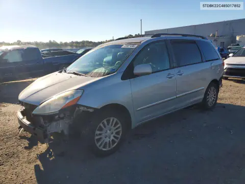 5TDBK22C48S017852 — 2008 Toyota Sienna, Передняя часть, фото до ремонта