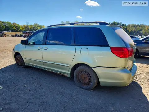 2008 Toyota Sienna Ce 7-Passenger VIN 5TDZK23C58S161679 фото 2