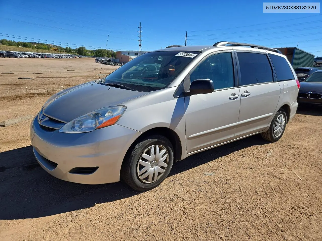 2008 Toyota Sienna Le 8-Passenger VIN 5TDZK23CX8S182320 фото 1