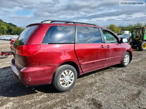 5TDZK23CX8S170068 — 2008 Toyota Sienna, фото 3 с аукциона Copart 19.10.2026, Сторона