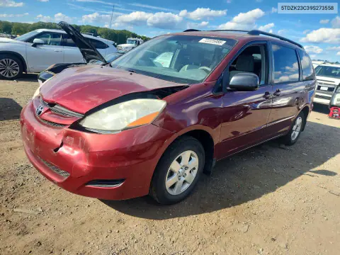 5TDZK23C39S273558 — 2009 Toyota Sienna, Передняя часть, фото до ремонта