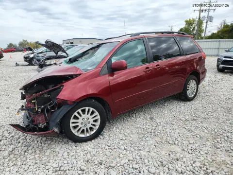 5TDYK4CC6AS324126 — 2010 Toyota Sienna, Передняя часть, фото до ремонта