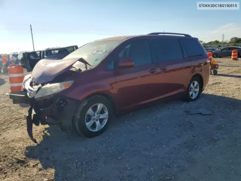 5TDKK3DC1BS150515 — 2011 Toyota Sienna, Передняя часть, фото до ремонта