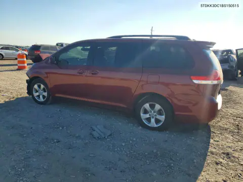 2011 Toyota Sienna VIN 5TDKK3DC1BS150515 фото 2