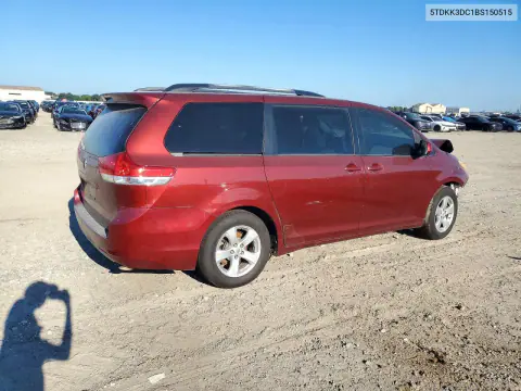 2011 Toyota Sienna VIN 5TDKK3DC1BS150515 фото 3
