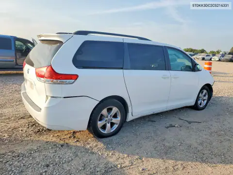 5TDKK3DC2CS216331 — 2012 Toyota Sienna, фото 3 с аукциона Copart 15.10.2026, Передняя часть
