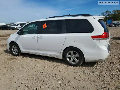 2012 Toyota Sienna Le 8-Passenger VIN 5TDKA3DC4CS010155 фото 2