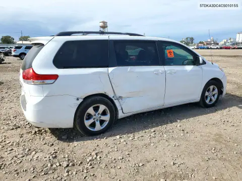 2012 Toyota Sienna Le 8-Passenger VIN 5TDKA3DC4CS010155 фото 3